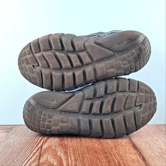 Nike GS Flex Runner 2, Kid's sz 4Y, Black/Flat Pewter-anthracite-photo Blue - Picture 6 of 9